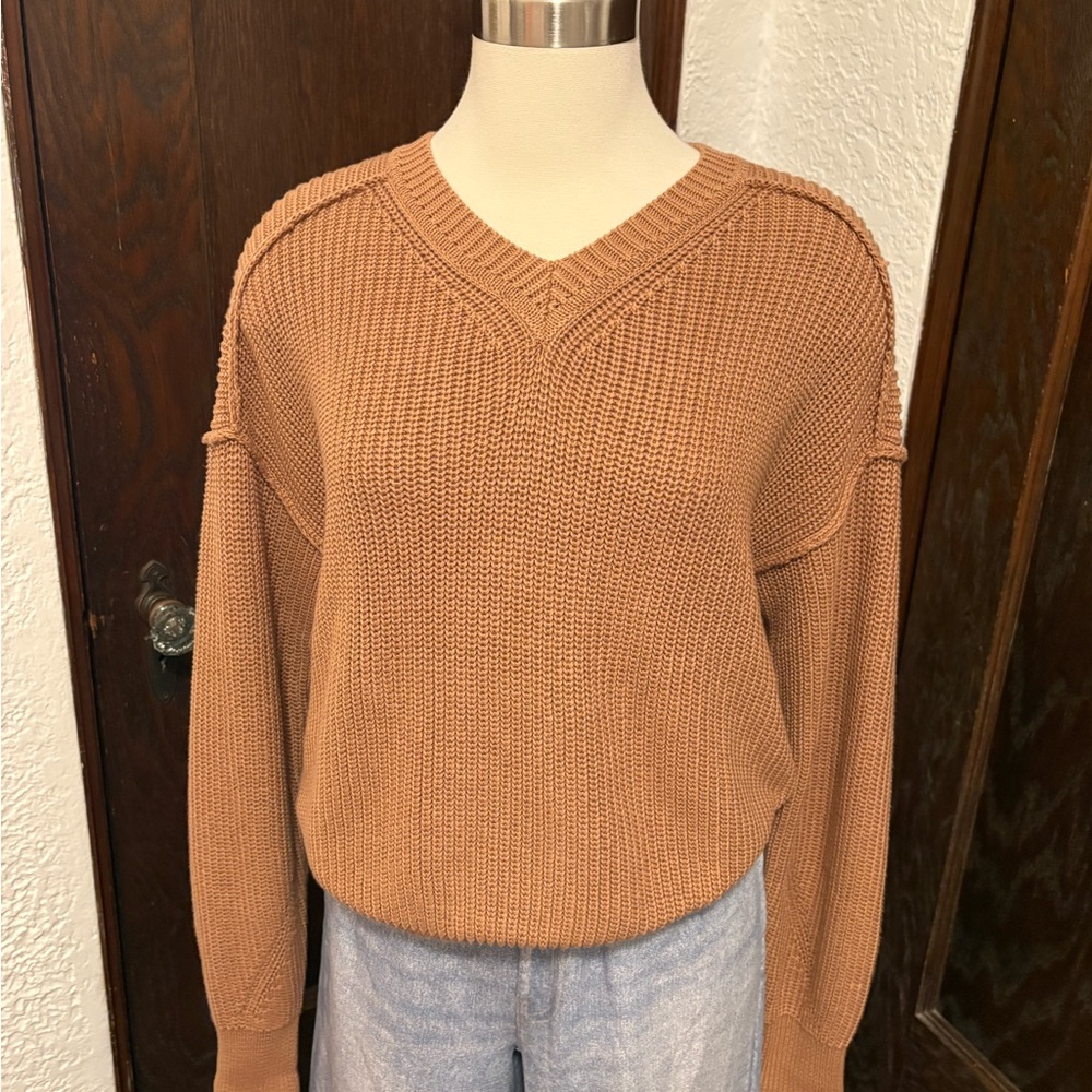 Autumn Cashmere V Neck Cotton Sweater